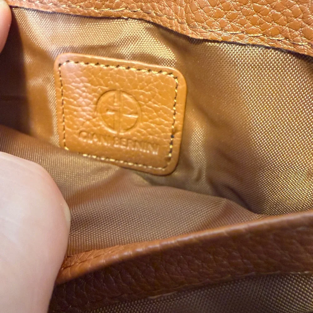 Giani Bernini Cognac Pebbled Leather Trifold Wallet